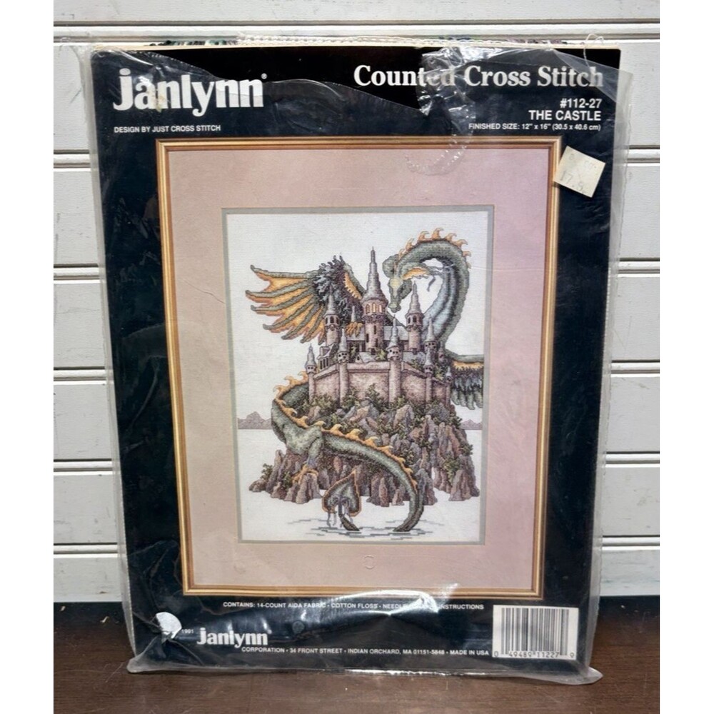 1991 Janlynn Counted Cross Stitch The Castle Kit #112-27 - open Package
